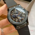 Copy Hublot Classic Fusion Men Watch Black Case Rubber Bracelet